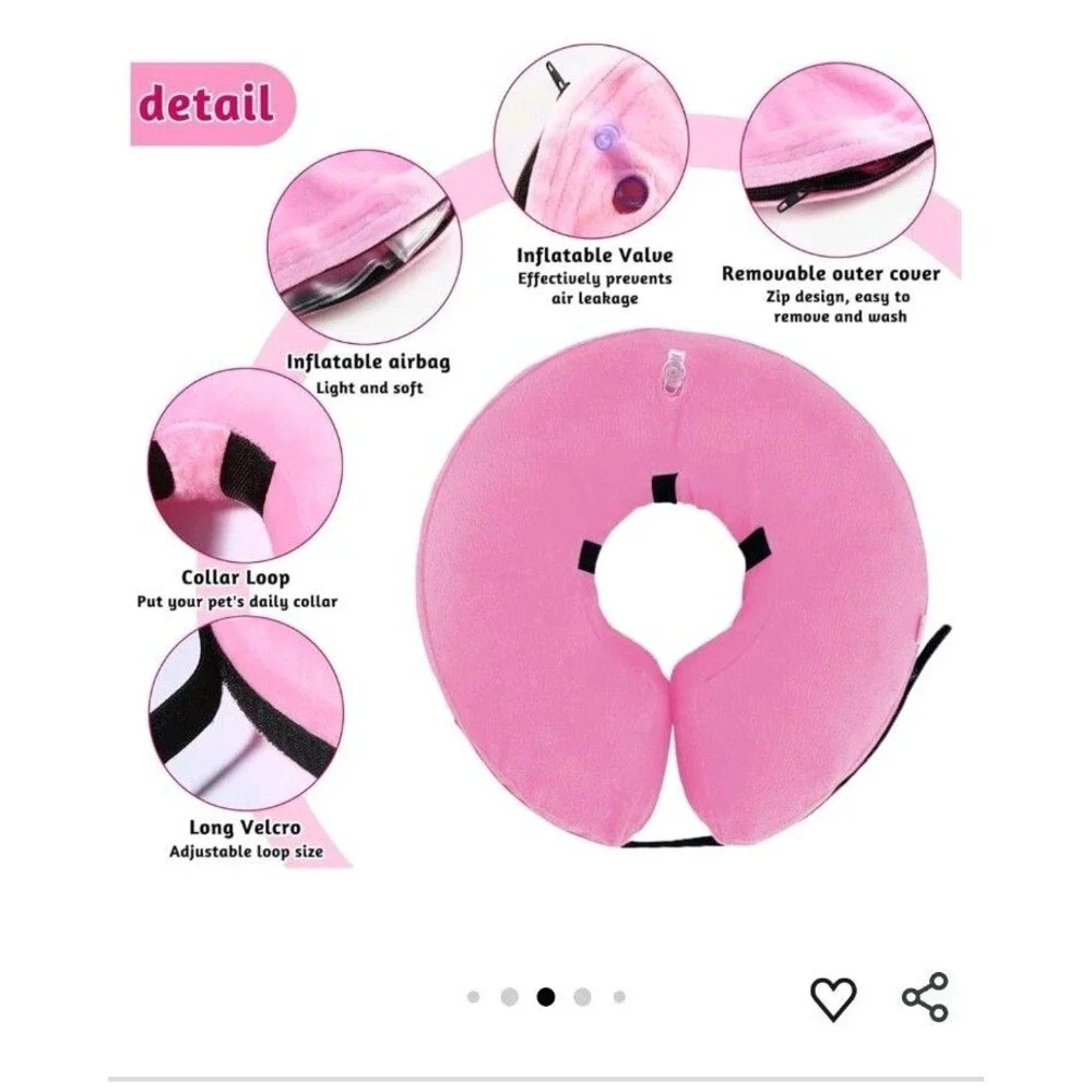 Inflatable Protective Collar for Dogs and Cats for Surgery and Wounds